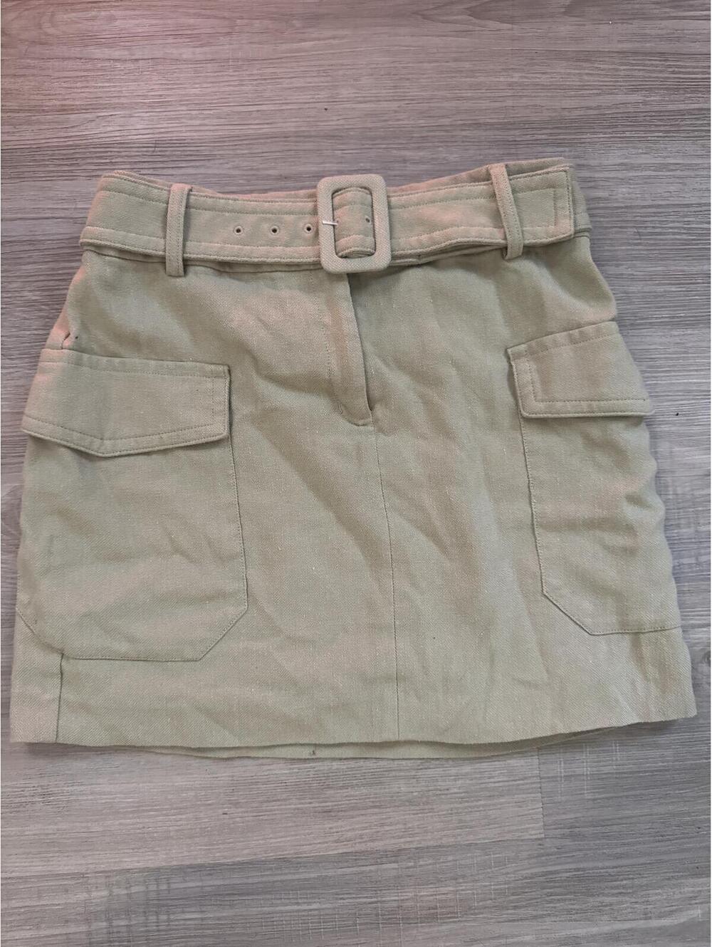 Express Beige Belted Cargo Mini Skirt Size 4